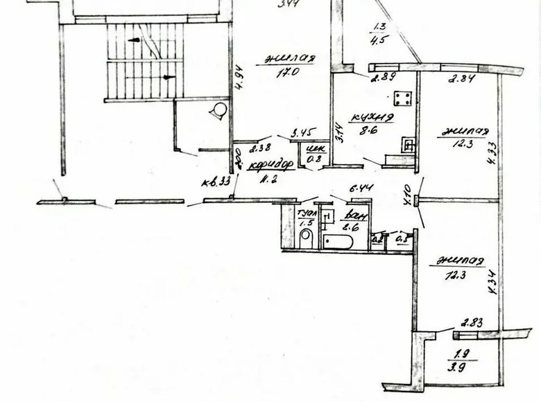 Квартира 3 комнаты 67 м² Лида, Беларусь