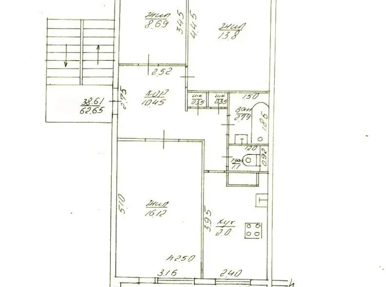 Квартира 3 комнаты 63 м² Юбилейный, Беларусь