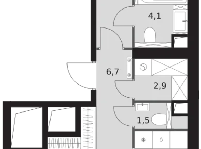 Квартира 2 комнаты 63 м² район Коньково, Россия