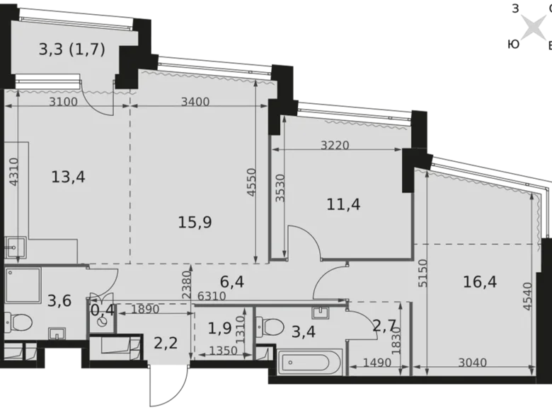 Appartement 3 chambres 79 m² Moscou, Fédération de Russie