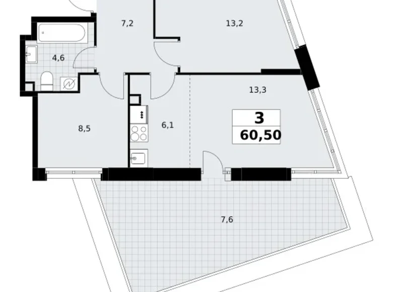 Wohnung 3 zimmer 61 m² Postnikovo, Russland