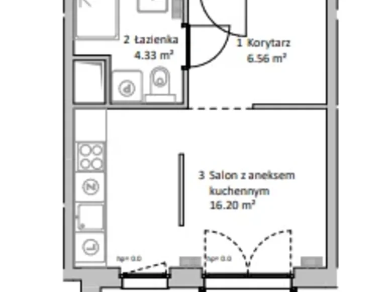 Mieszkanie 1 pokój 27 m² Warszawa, Polska