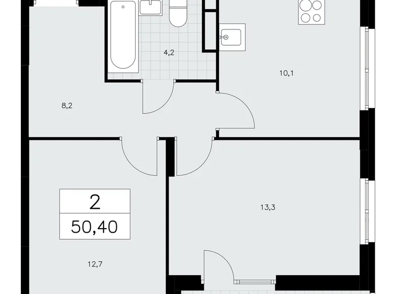 Appartement 2 chambres 50 m² Moscou, Fédération de Russie