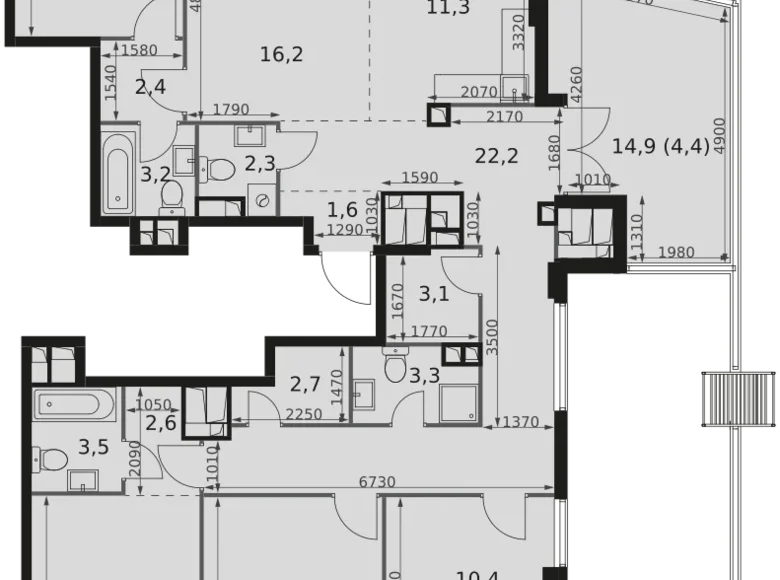 Квартира 5 комнат 132 м² Москва, Россия