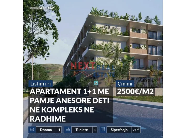 Mieszkanie 2 pokoi 67 m² Radhime, Albania
