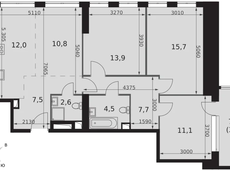 Квартира 4 комнаты 89 м² район Коньково, Россия