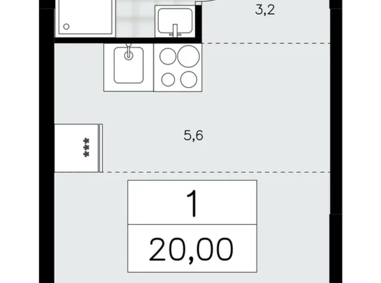 Wohnung 1 zimmer 20 m² Moskau, Russland