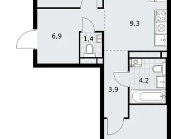 Квартира 3 комнаты 60 м² Postnikovo, Россия