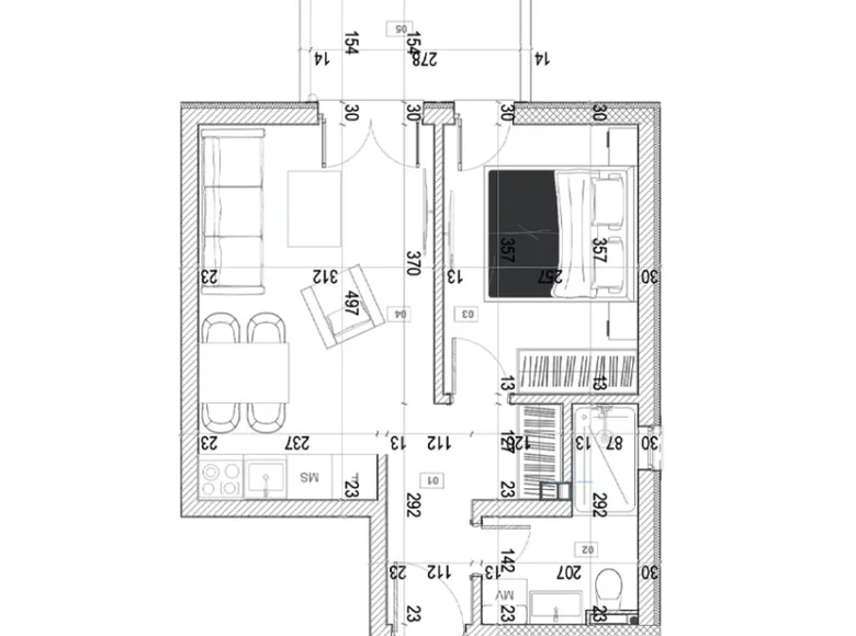 Mieszkanie 2 pokoi 37 m² Budva, Czarnogóra