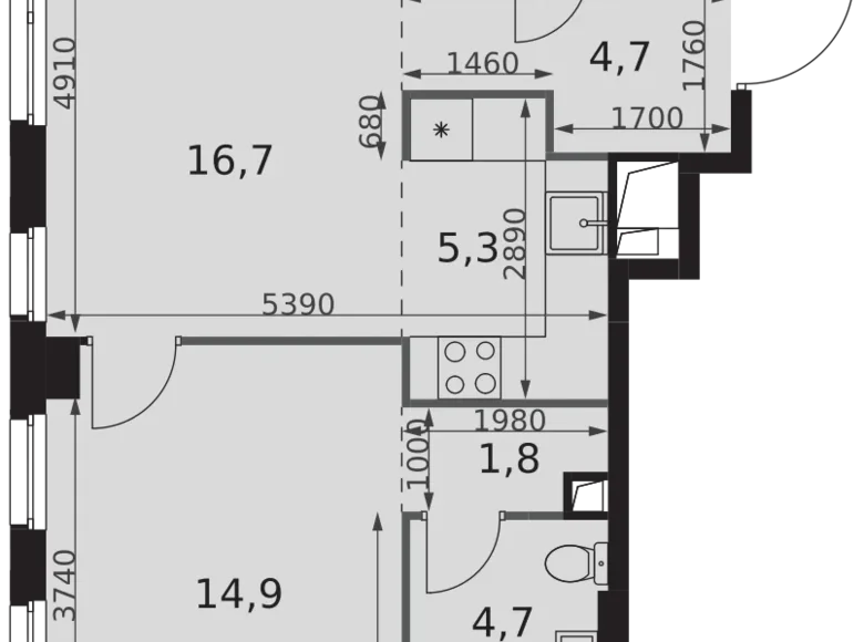 Wohnung 2 zimmer 52 m² Moskau, Russland