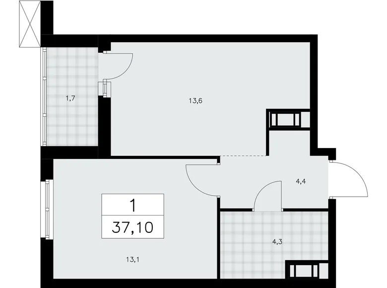 Wohnung 1 Zimmer 37 m² Krasnoje Selo, Russland