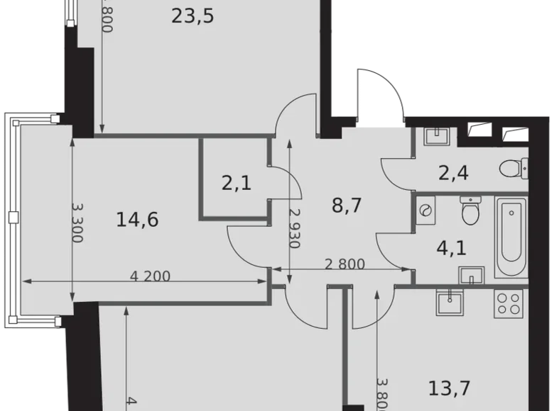 Apartamento 3 habitaciones 90 m² Konkovo District, Rusia