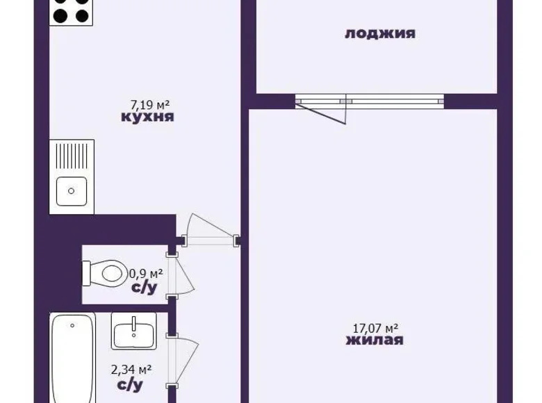 Mieszkanie 1 pokój 33 m² Mińsk, Białoruś