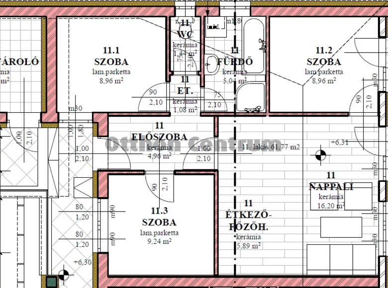Mieszkanie 4 pokoi 68 m² Cegled, Węgry