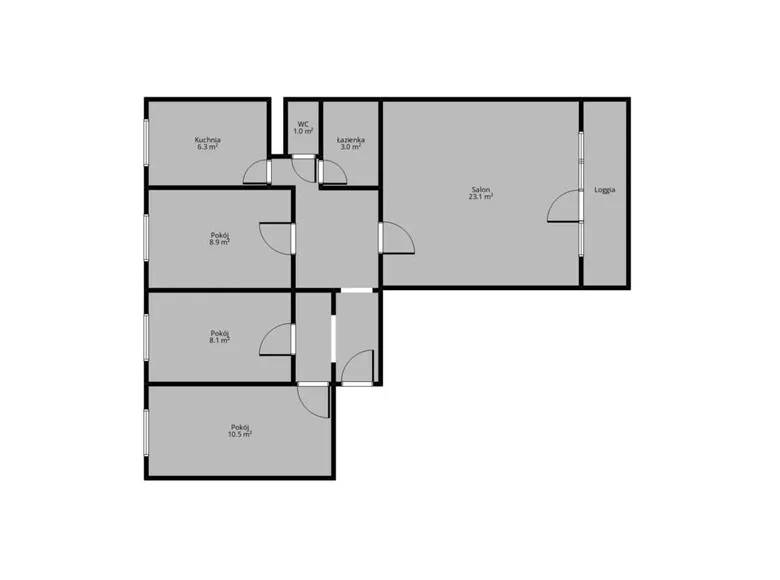 4 room apartment 74 m² Poznan, Poland