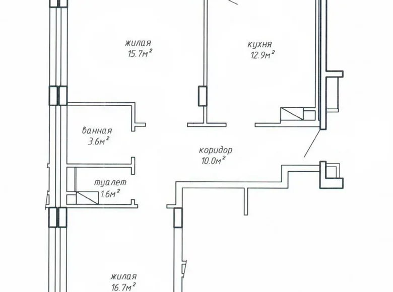 2 room apartment 64 m² Vladimir, Russia