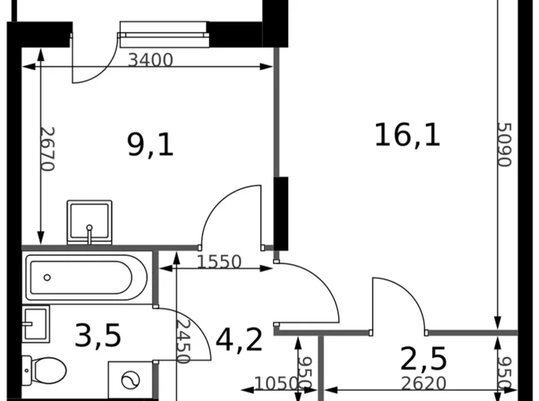 Wohnung 1 zimmer 37 m² Sapronovo, Russland