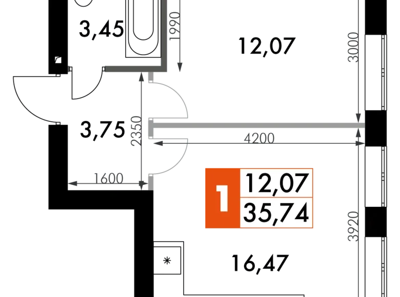 Квартира 1 комната 36 м² Наро-Фоминский городской округ, Россия