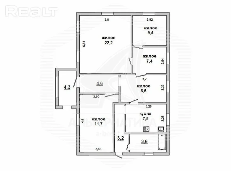 Dom 78 m² Kobryń, Białoruś