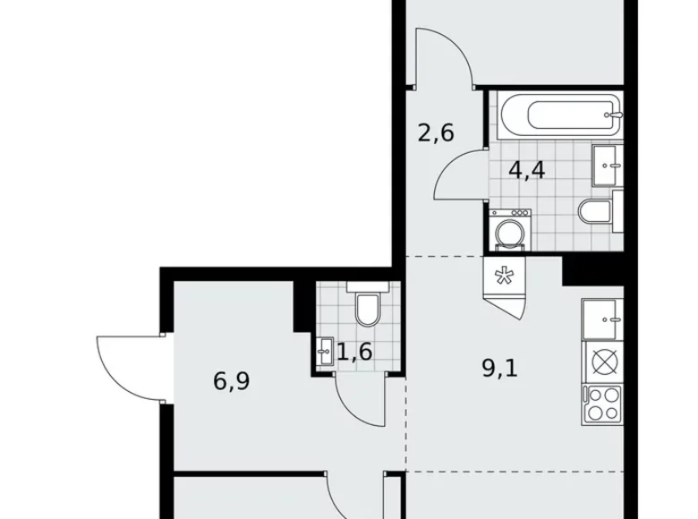 Wohnung 3 Zimmer 60 m² poselenie Sosenskoe, Russland