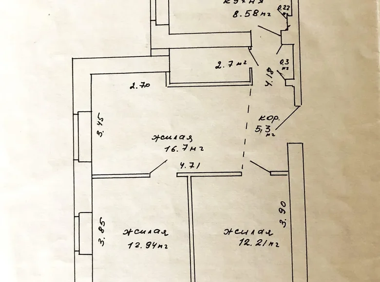 Wohnung 3 Zimmer 59 m² Minsk, Weißrussland