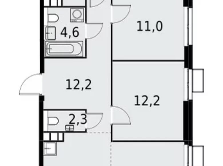Wohnung 4 Zimmer 92 m² Südwestlicher Verwaltungsbezirk, Russland