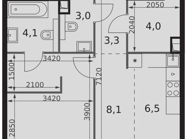 Mieszkanie 1 pokój 44 m² Moskwa, Rosja