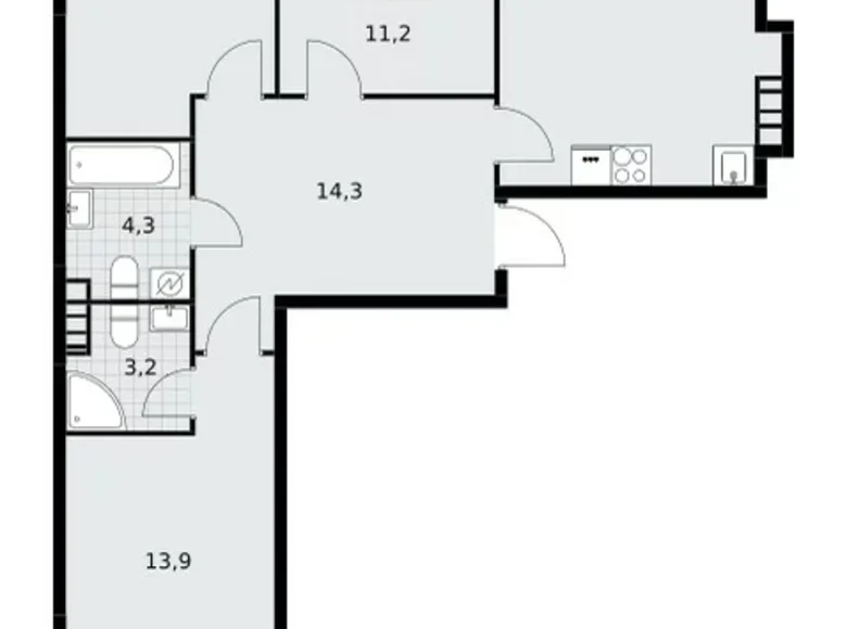 Mieszkanie 3 pokoi 79 m² Postnikovo, Rosja