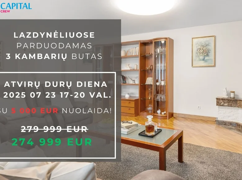 Apartamento 3 habitaciones 117 m² Vilna, Lituania