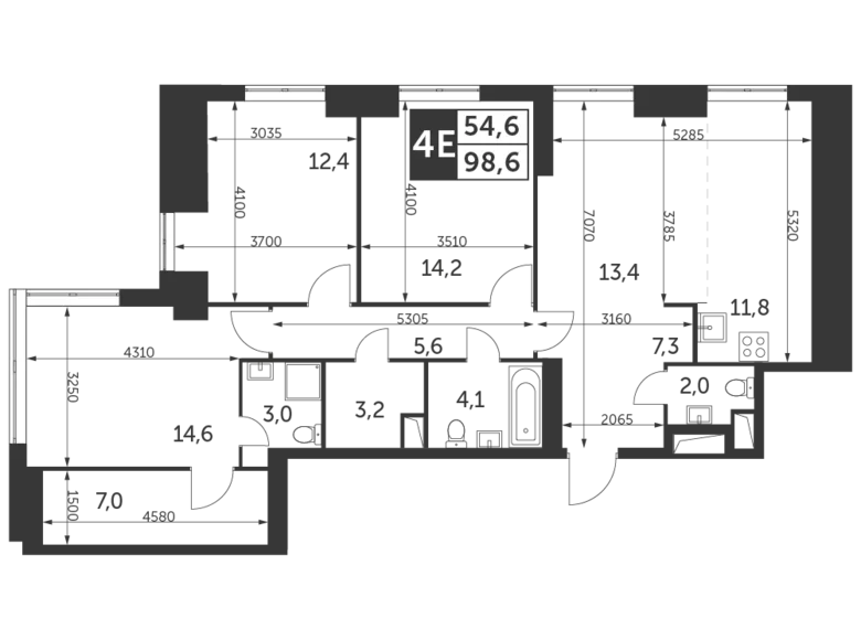 Apartamento 4 habitaciones 99 m² Konkovo District, Rusia