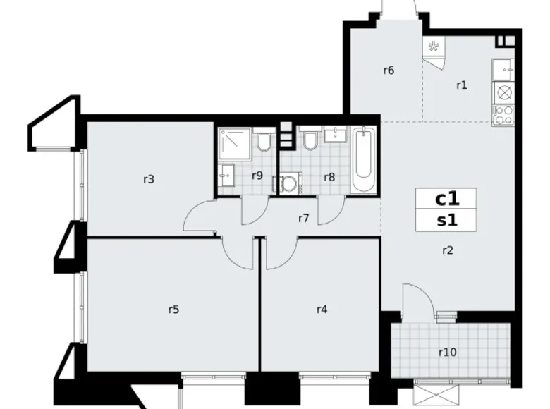 Apartamento 4 habitaciones 79 m² poselenie Sosenskoe, Rusia