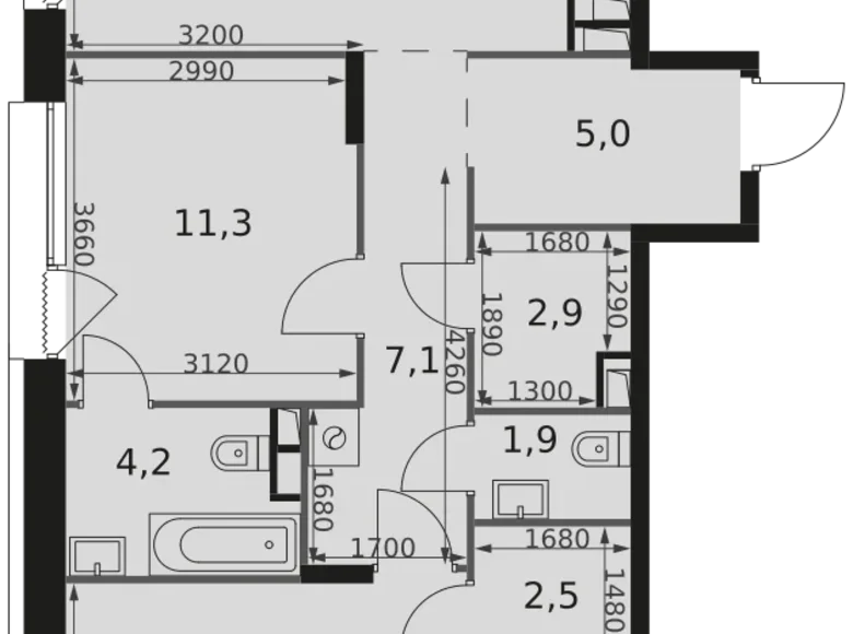 Appartement 3 chambres 77 m² Rostokino District, Fédération de Russie