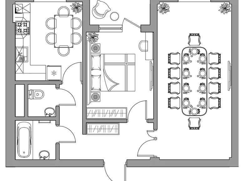 Квартира 2 комнаты 61 м² Ташкент, Узбекистан