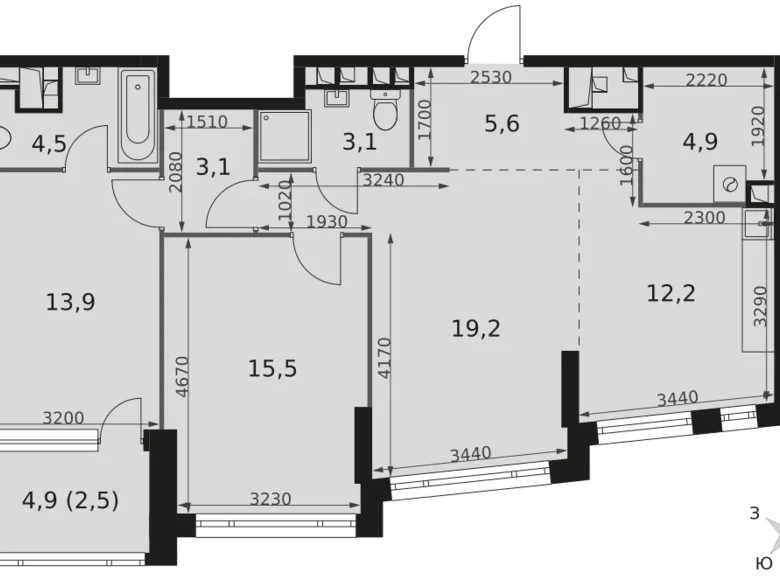 Appartement 3 chambres 85 m² Moscou, Fédération de Russie