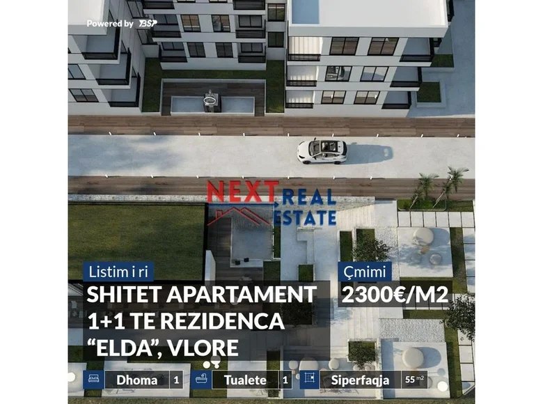 Квартира 2 комнаты 55 м² Влёра, Албания