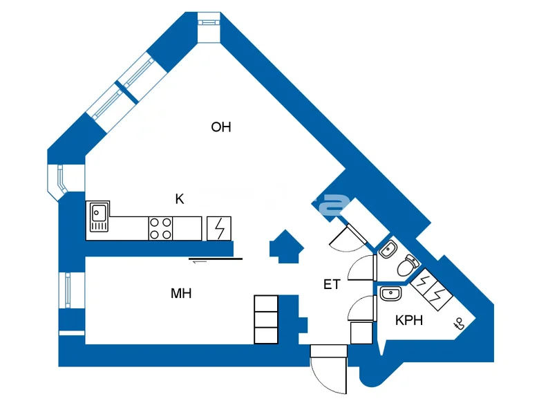 Квартира 2 комнаты 52 м² Хельсинки, Финляндия