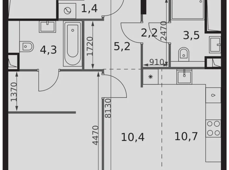 Apartamento 2 habitaciones 54 m² North-Western Administrative Okrug, Rusia