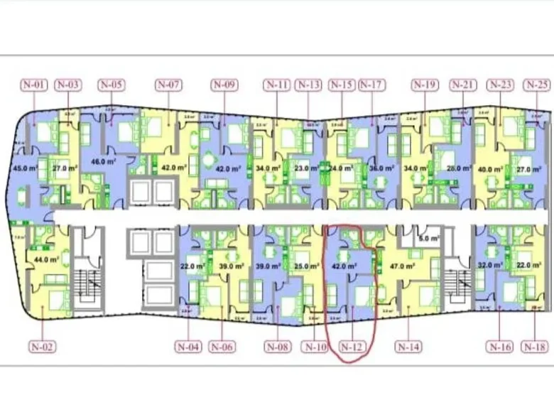Квартира 2 комнаты 42 м² Батуми, Грузия