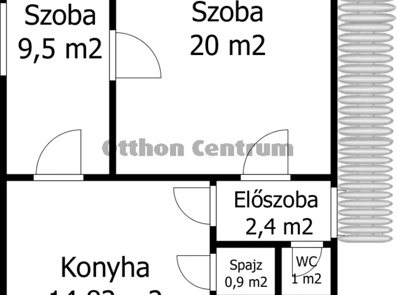 Mieszkanie 2 pokoi 51 m² Edeleny, Węgry