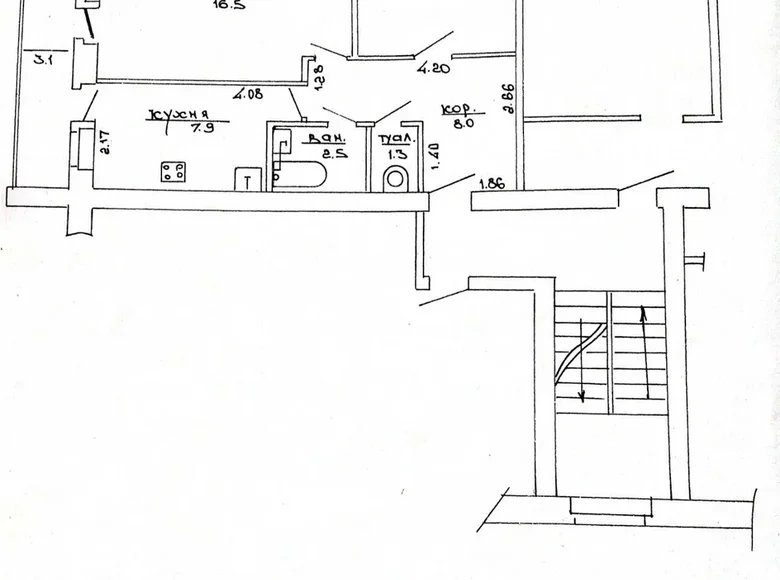 2 room apartment 45 m² Hudy, Belarus