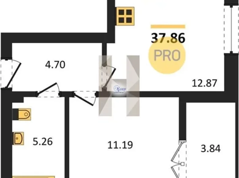 1 room apartment 38 m² Nowy, Russia