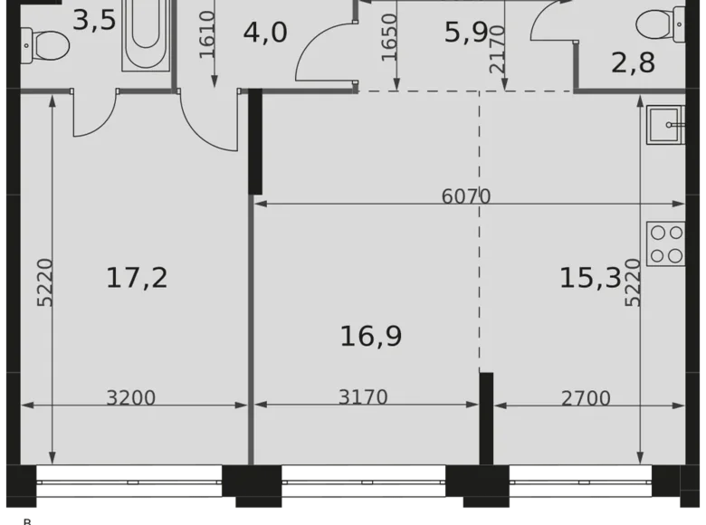 Wohnung 3 zimmer 66 m² Nordwestlicher Verwaltungsbezirk, Russland