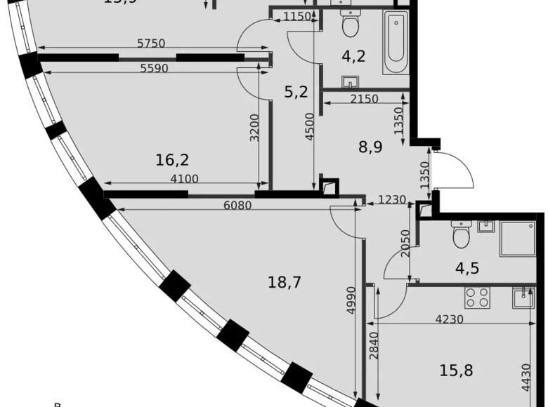 Mieszkanie 3 pokoi 97 m² North-Western Administrative Okrug, Rosja