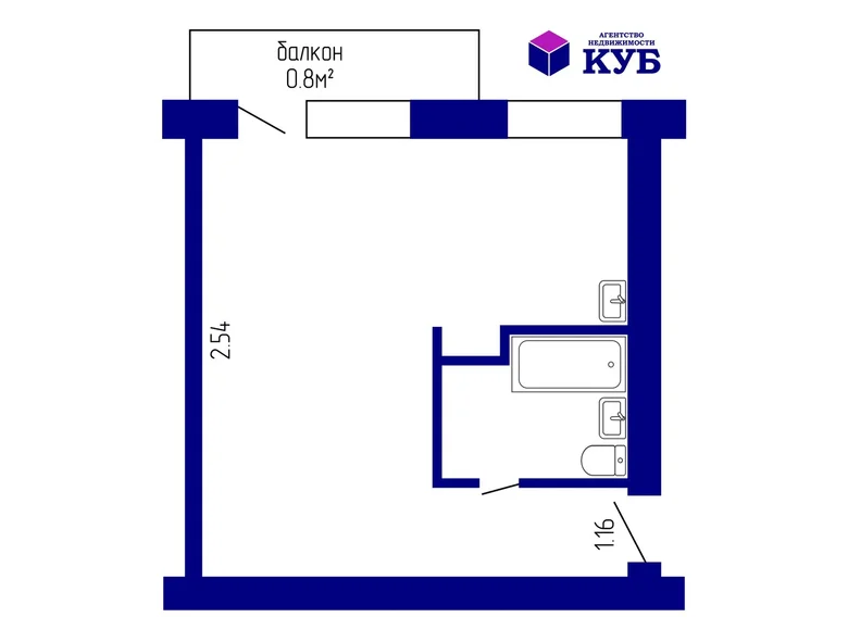 Wohnung 1 Zimmer 30 m² Minsk, Weißrussland