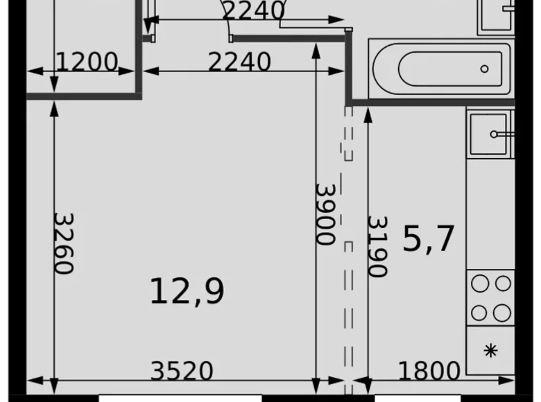 1 room studio apartment 31 m² Razvilka, Russia