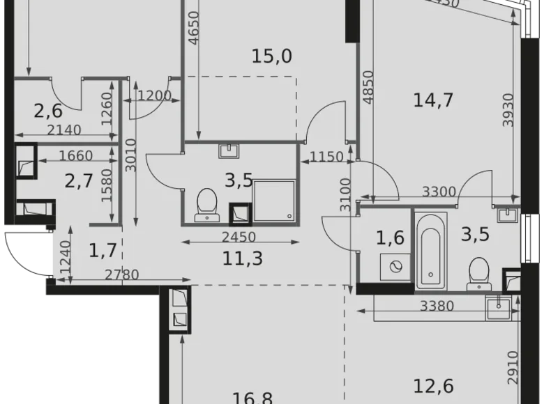 Квартира 4 комнаты 100 м² Москва, Россия