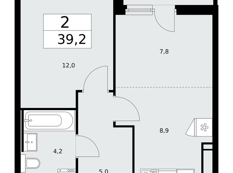 Wohnung 2 Zimmer 39 m² Moskau, Russland