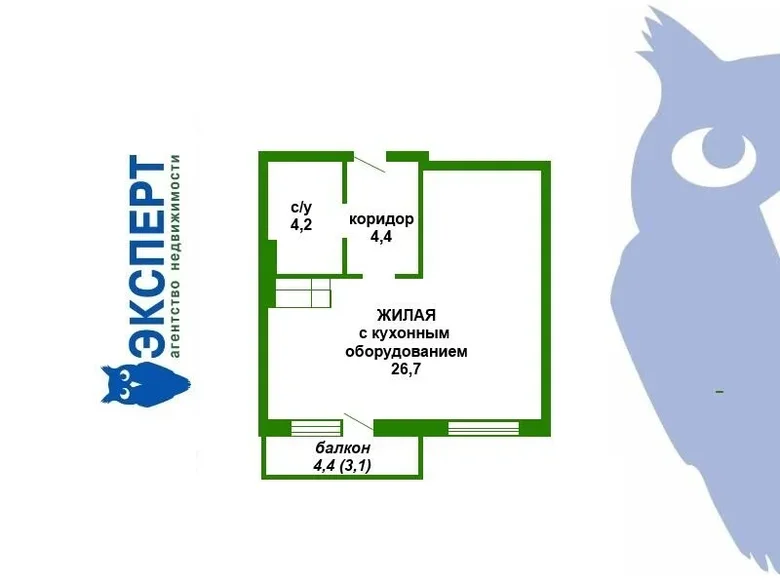 Wohnung 1 zimmer 35 m² Minsk, Belarus
