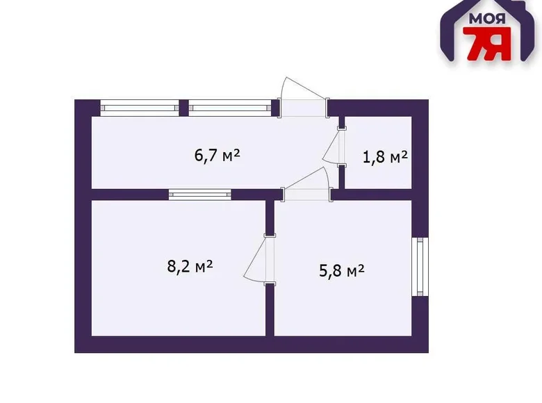 Maison 23 m² Dziamidavicki siel ski Saviet, Biélorussie