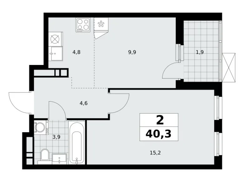 Apartamento 2 habitaciones 40 m² Moscú, Rusia